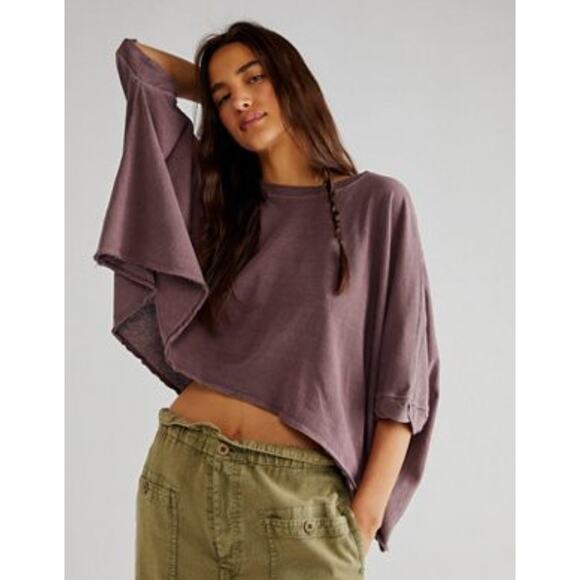 Free People Tops - We The Free Size S Purple Cropped cc tee